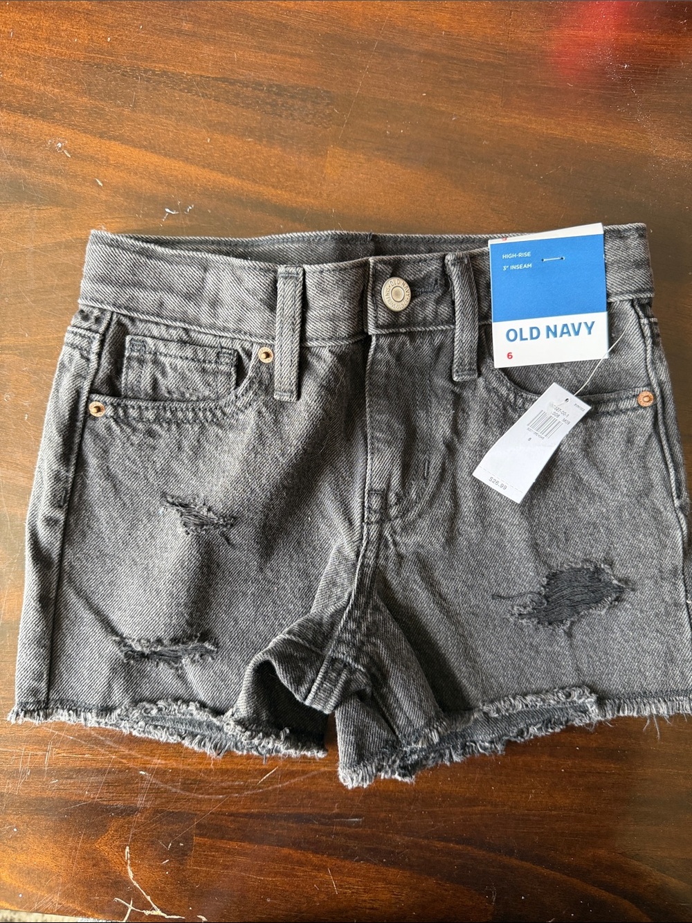 Old Navy Girls Black Distressed Denim Shorts